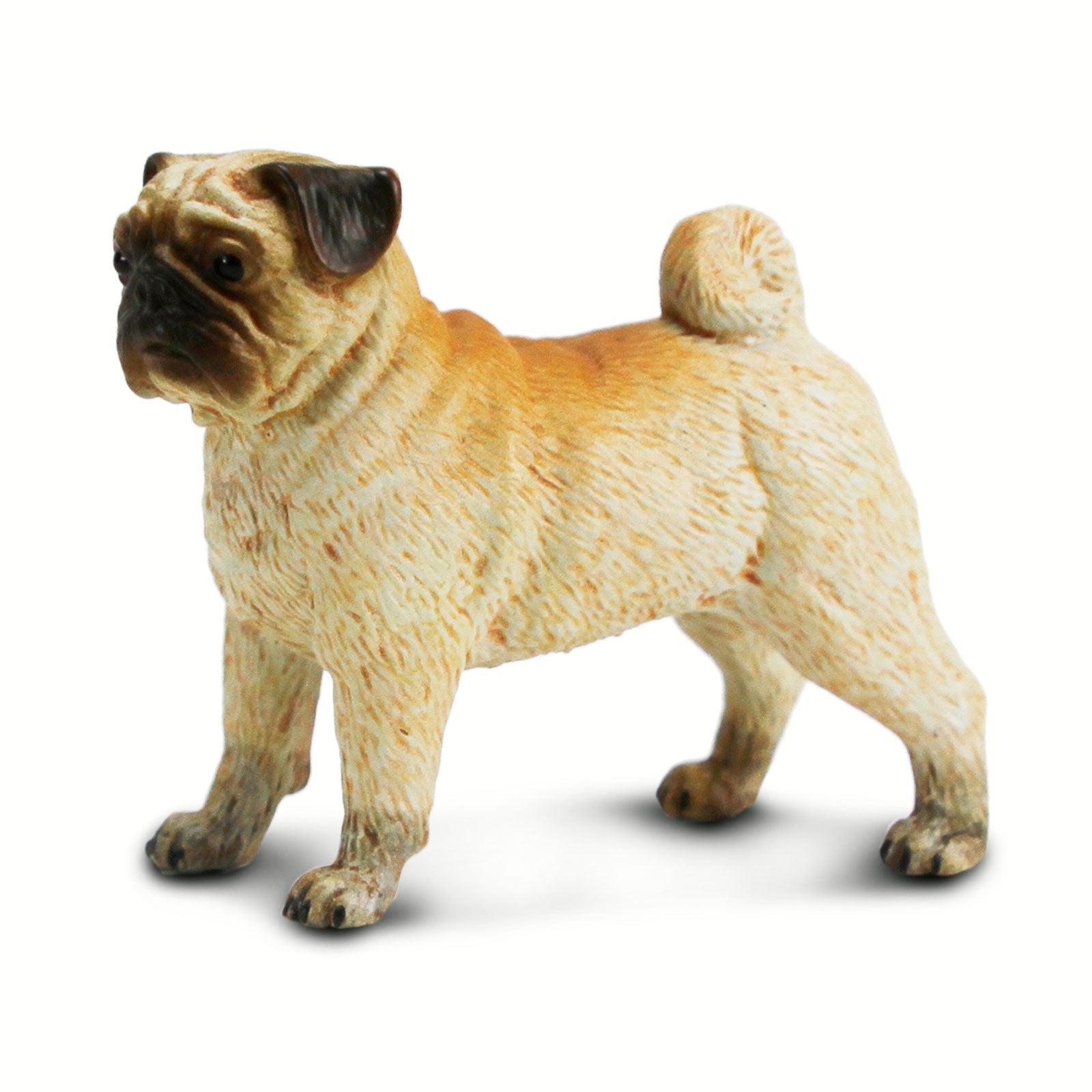Side view of Pug Toy Figurine highlighting its detailed design