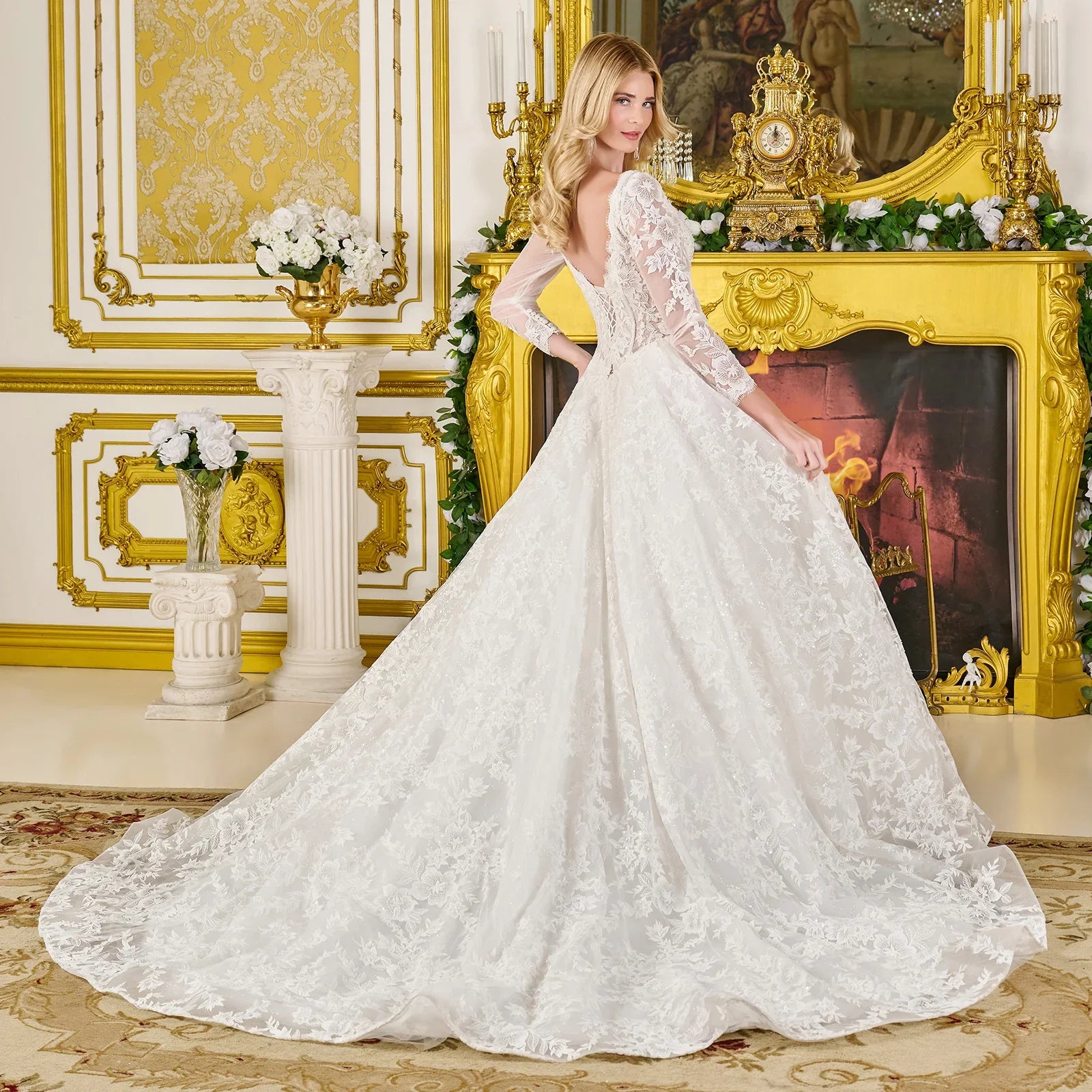 Wedding dress, beads, embroidery and sparkling sequins