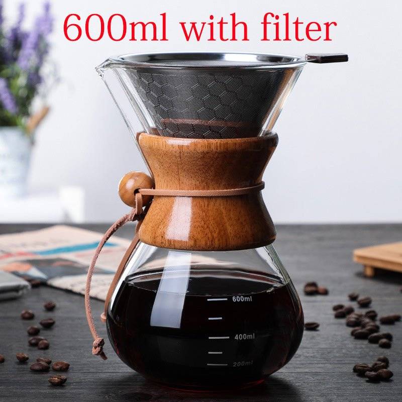 Side angle of StepUp Coffee's Eco-Friendly Glass Drip Coffee Maker