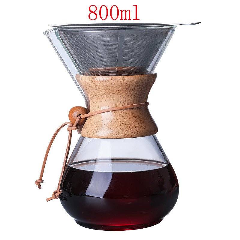 Close-up of the brewing process with Sustainable Glass Drip Coffee Maker