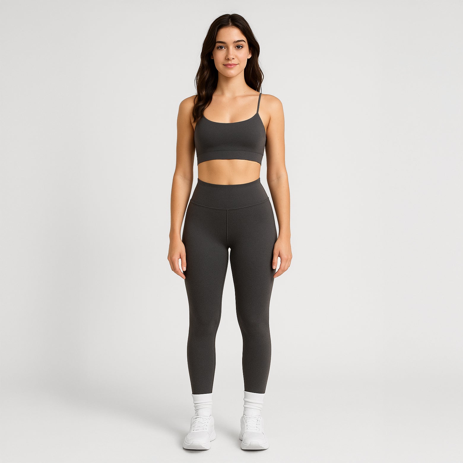 Model wearing Premium Women's High-Rise Fitness Leggings during workout