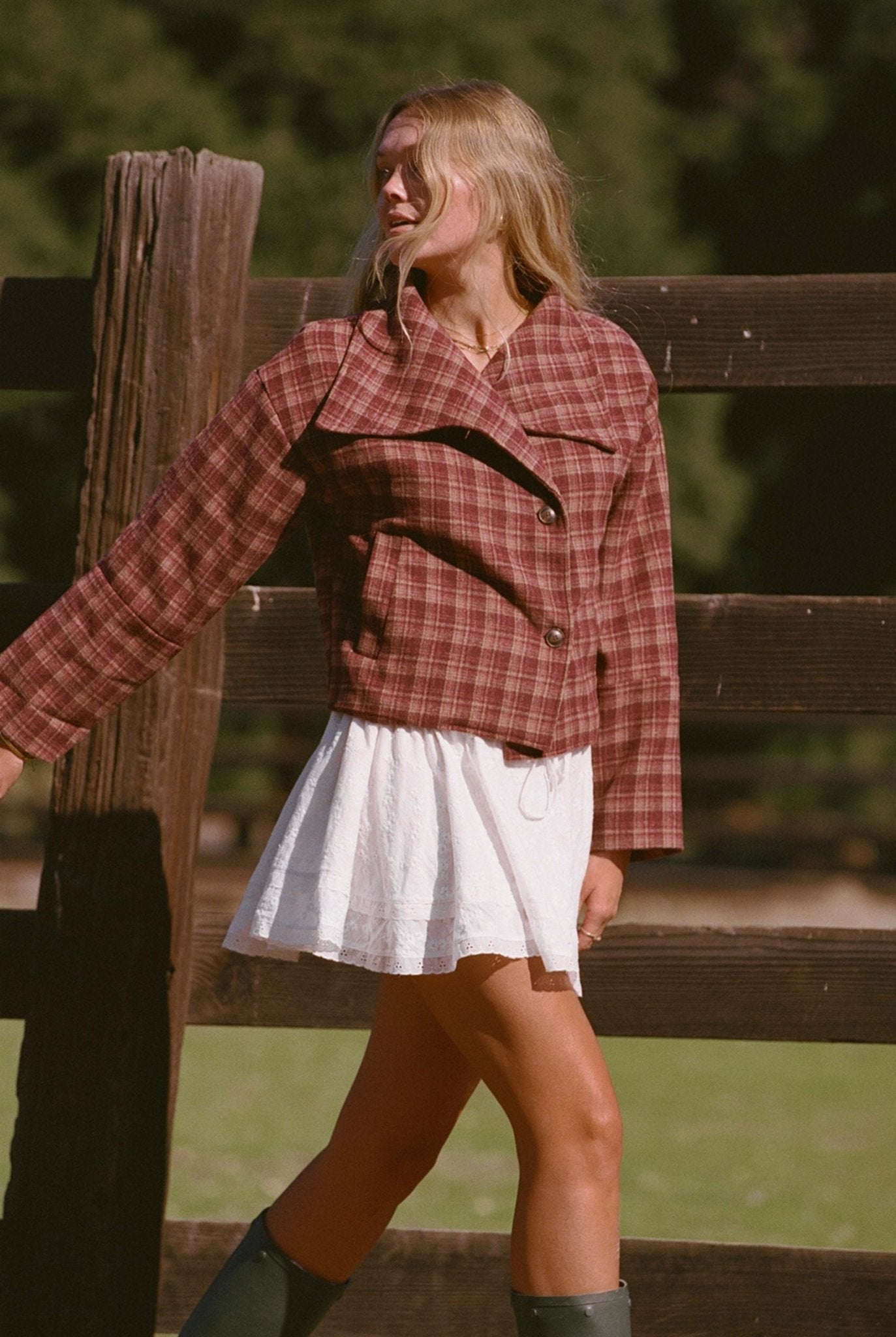 Henry Jacket - Burgundy Plaid Jacket