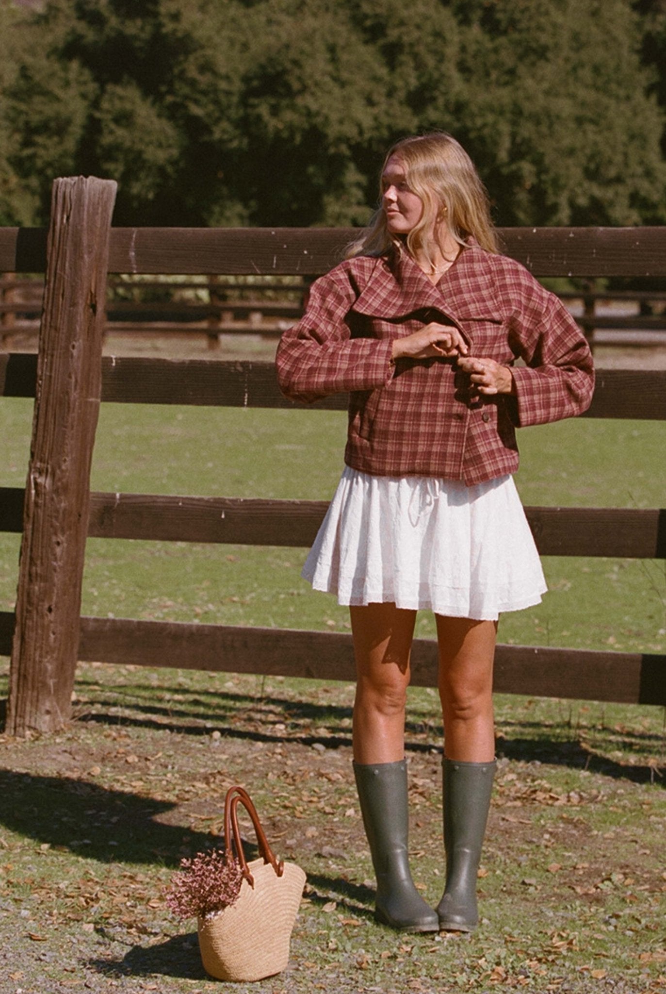 Henry Jacket - Burgundy Plaid Jacket