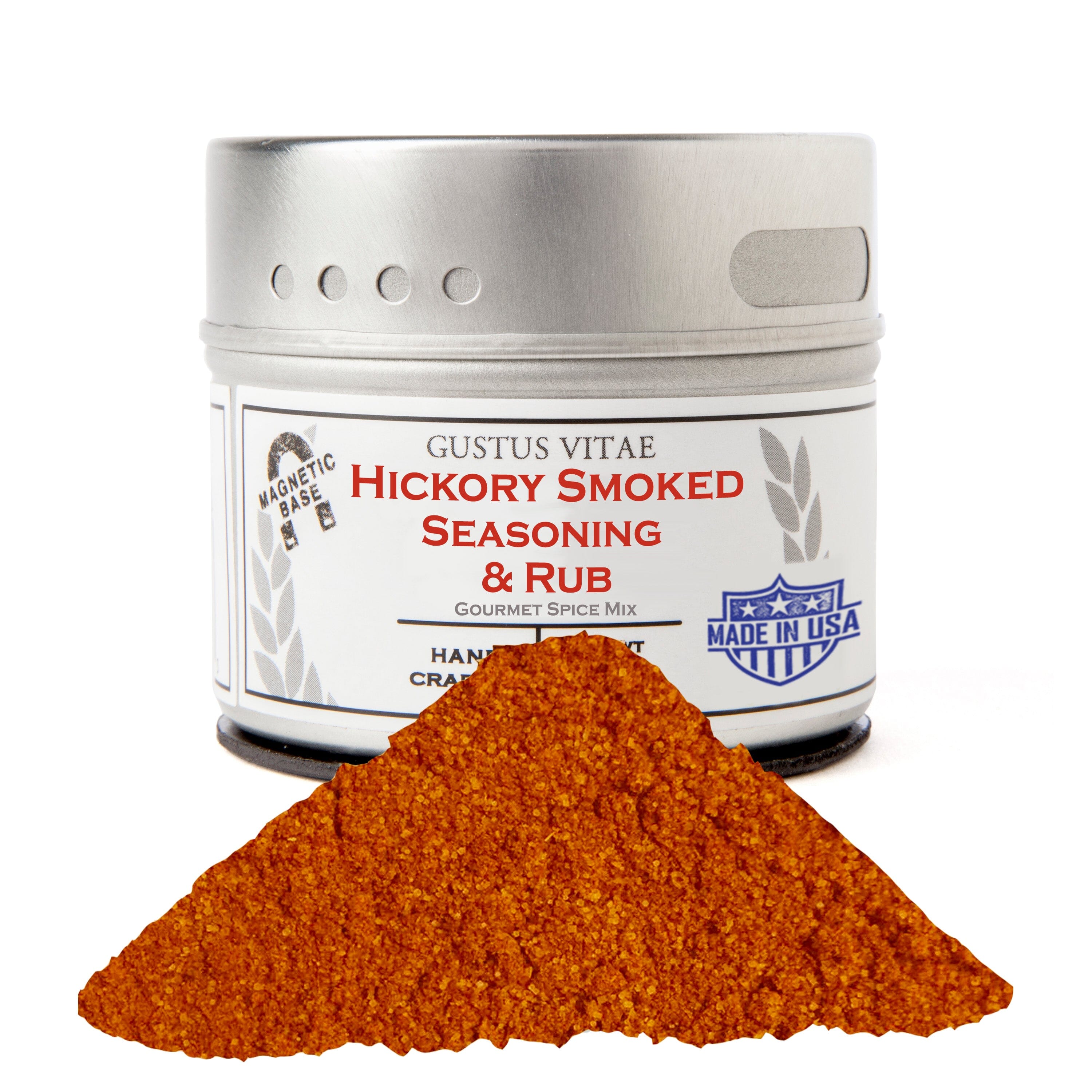 Front view of Gourmet Hickory Smoked Seasoning by Gustus Vitae