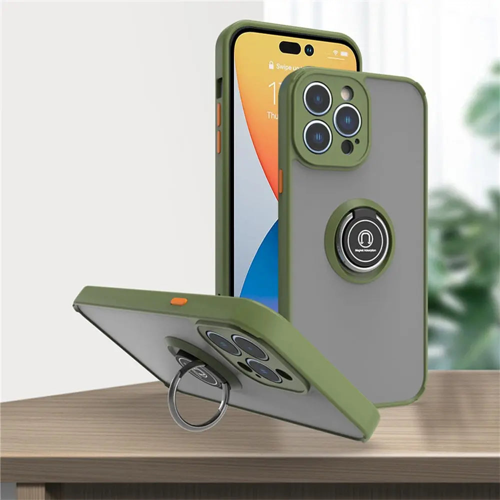 Lifestyle image of Anacotte iPhone 14 Magnetic Ring Holder Case in use