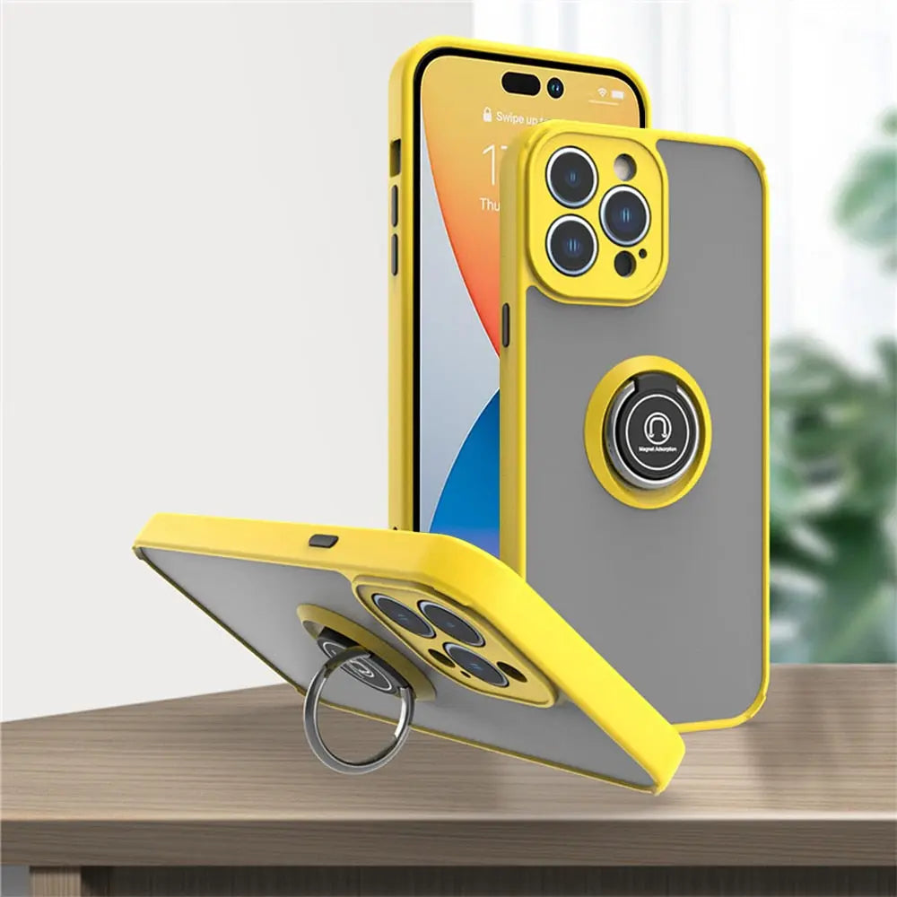 Anacotte iPhone 14 Magnetic Ring Holder Case in vibrant color options