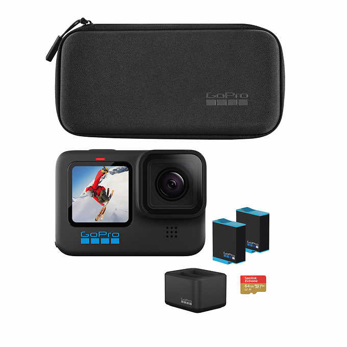 Front view of GoPro HERO10 Black Action Camera Bundle by MakerFlo