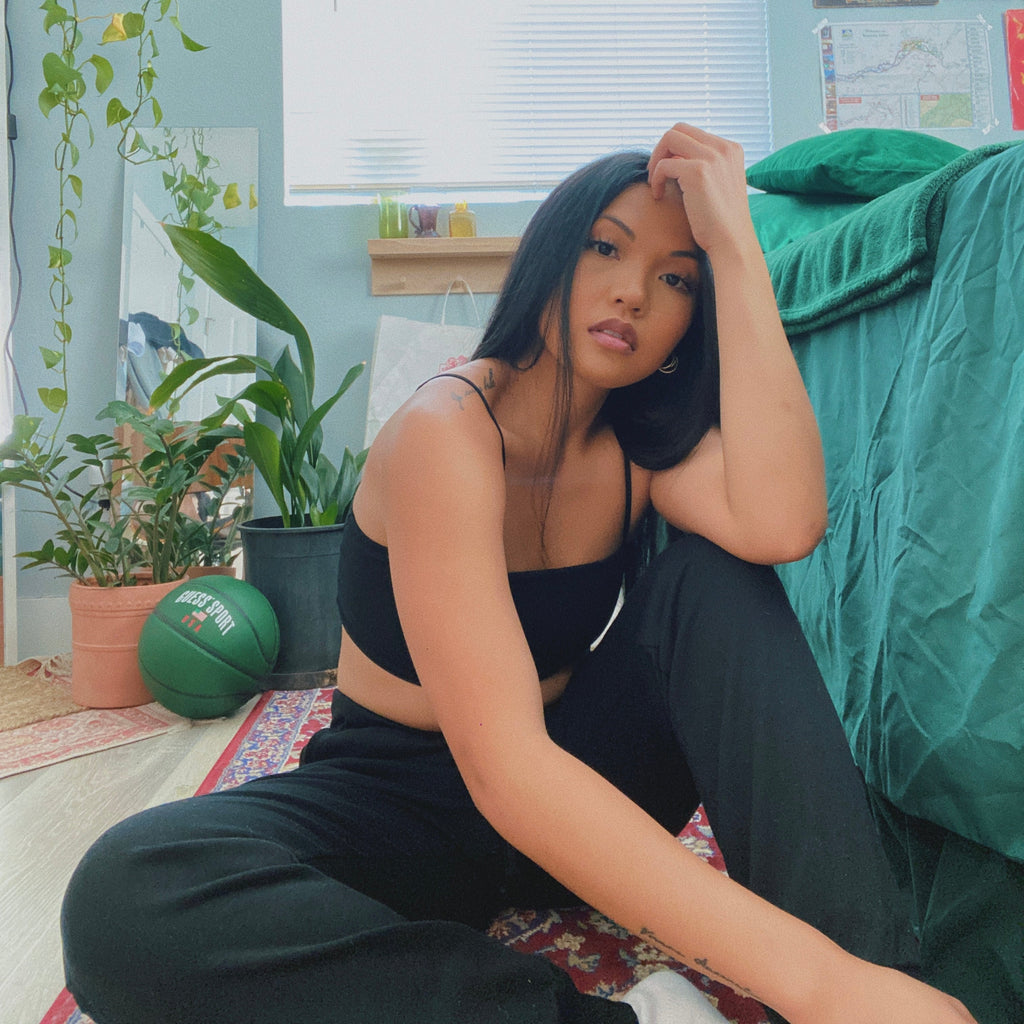 Close-up of fabric texture of Stylish Women's Cropped Bralette Tank in white