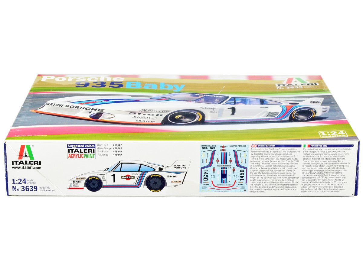 Side view showcasing the details of the Italeri Porsche 935 Baby Model