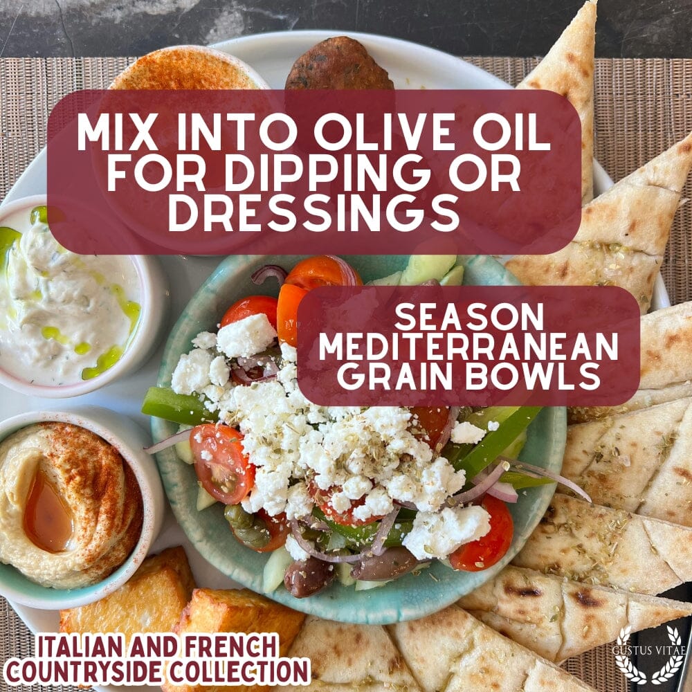 Gourmet Italian & French spice collection displayed elegantly