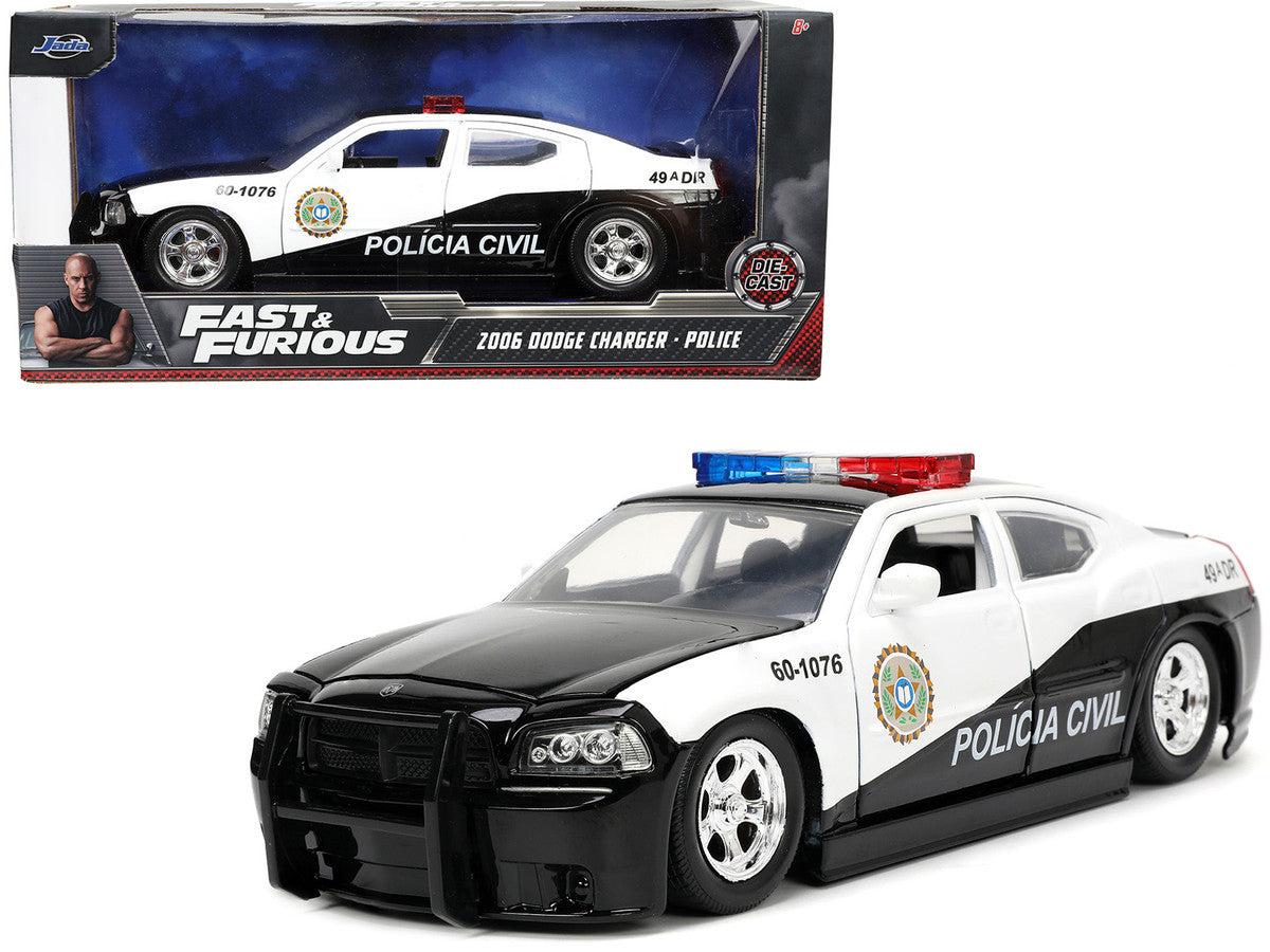 Close-up of the functional doors of 2006 Dodge Charger Police Diecast Model