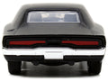 Front view of Dom's Dodge Charger R/T Matt Black diecast model by Jada