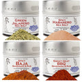 Front view of Gustus Vitae Gourmet Spicy BBQ Seasoning Set in elegant packaging