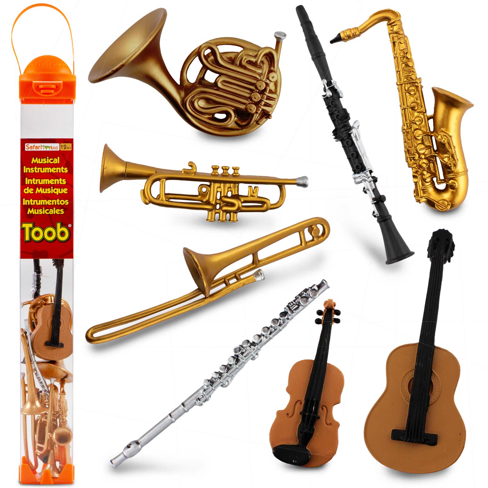 Colorful trombone from the Ultimate Musical Instruments TOOB® Set by Safari Ltd