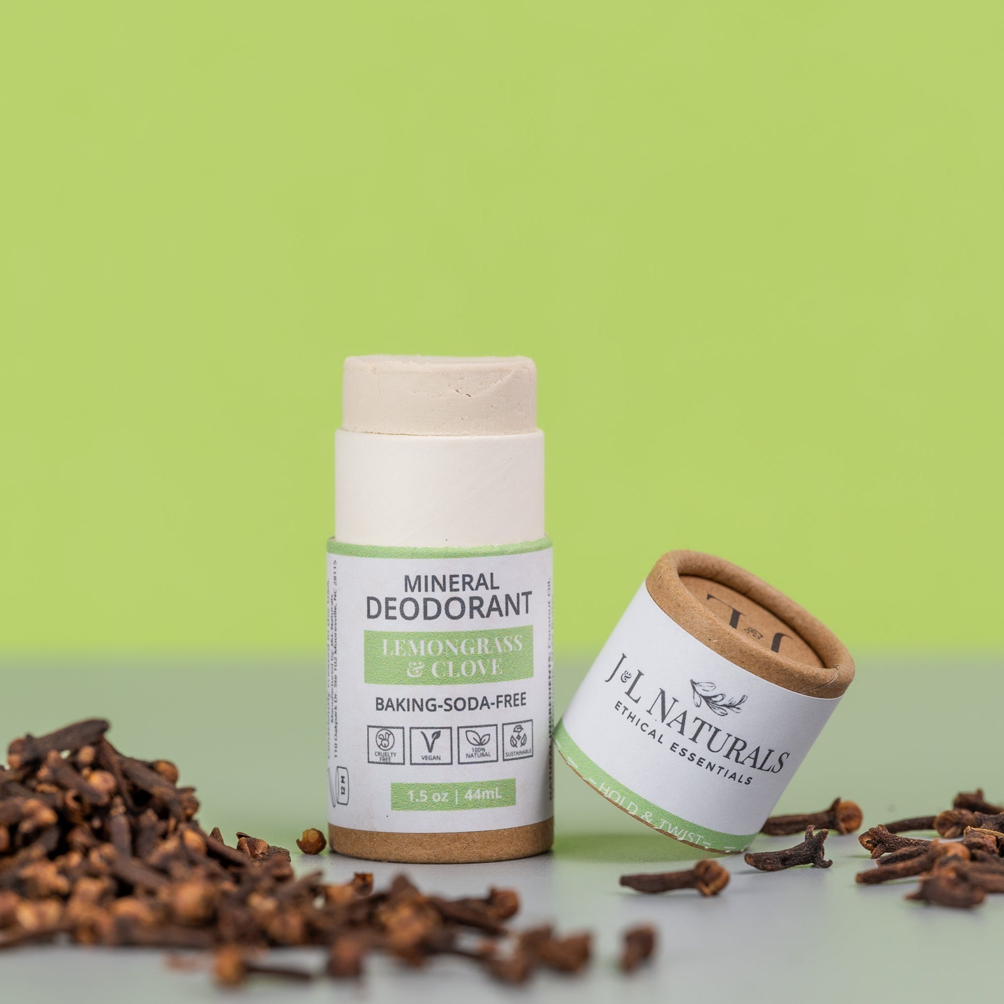 Gentle Mineral Deodorant in a stylish bathroom setting by J&L Naturals