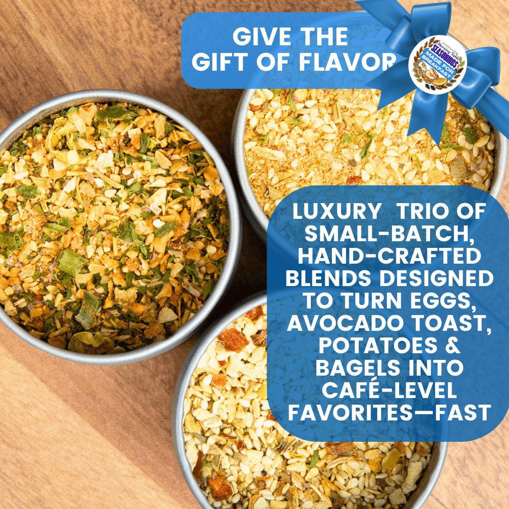 Fluffy scrambled eggs seasoned with Gustus Vitae gourmet spices