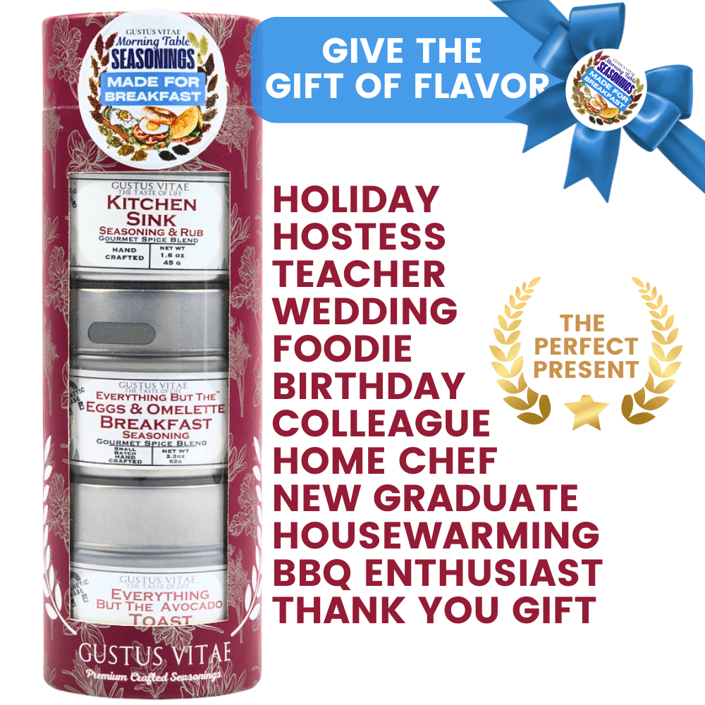 Crispy breakfast potatoes enhanced by Gustus Vitae seasoning