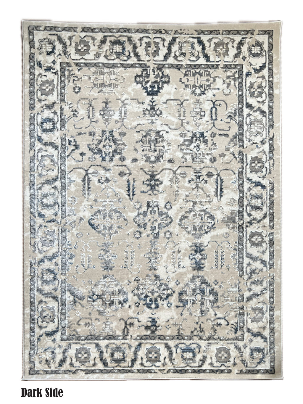 ROY's Home High&Low Area Rugs, Silver and Dark Shiny Effect