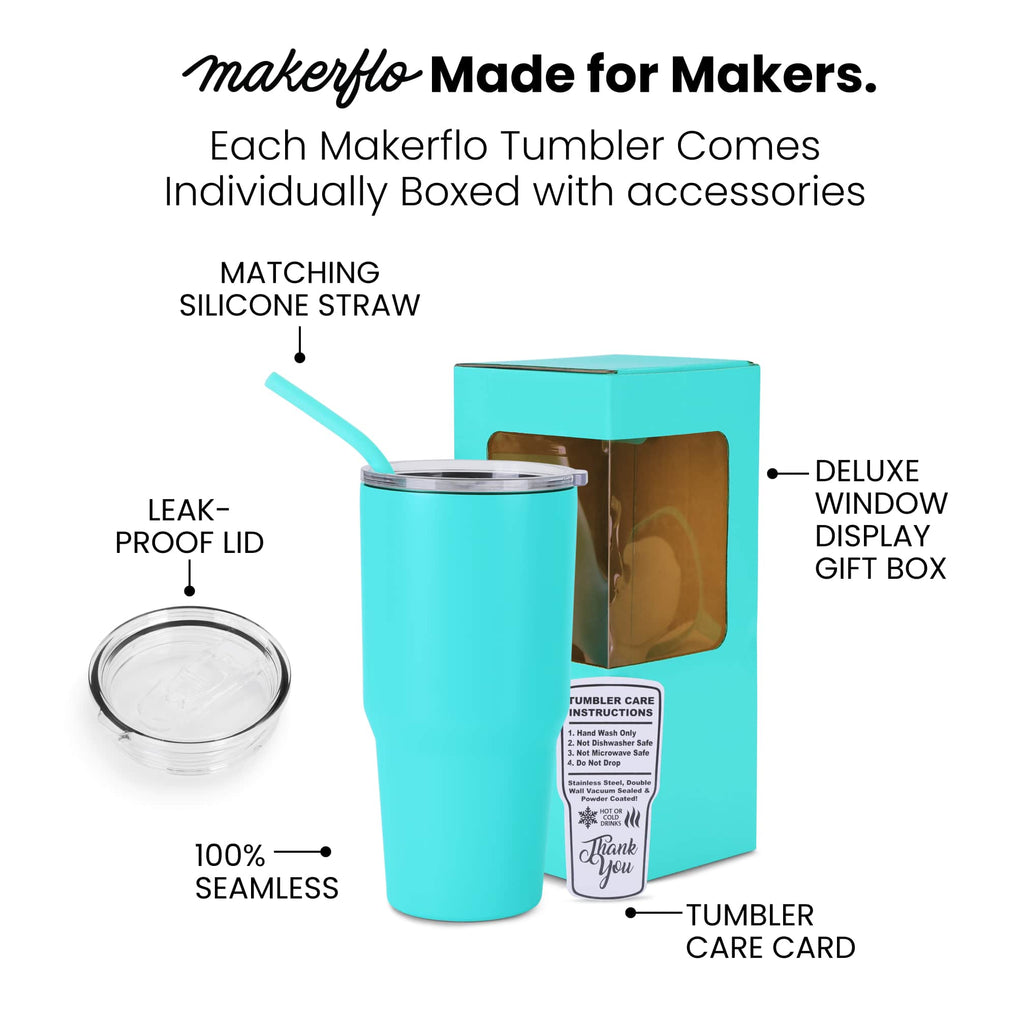 Two matching handles for tumblers by MakerFlo in vibrant colors