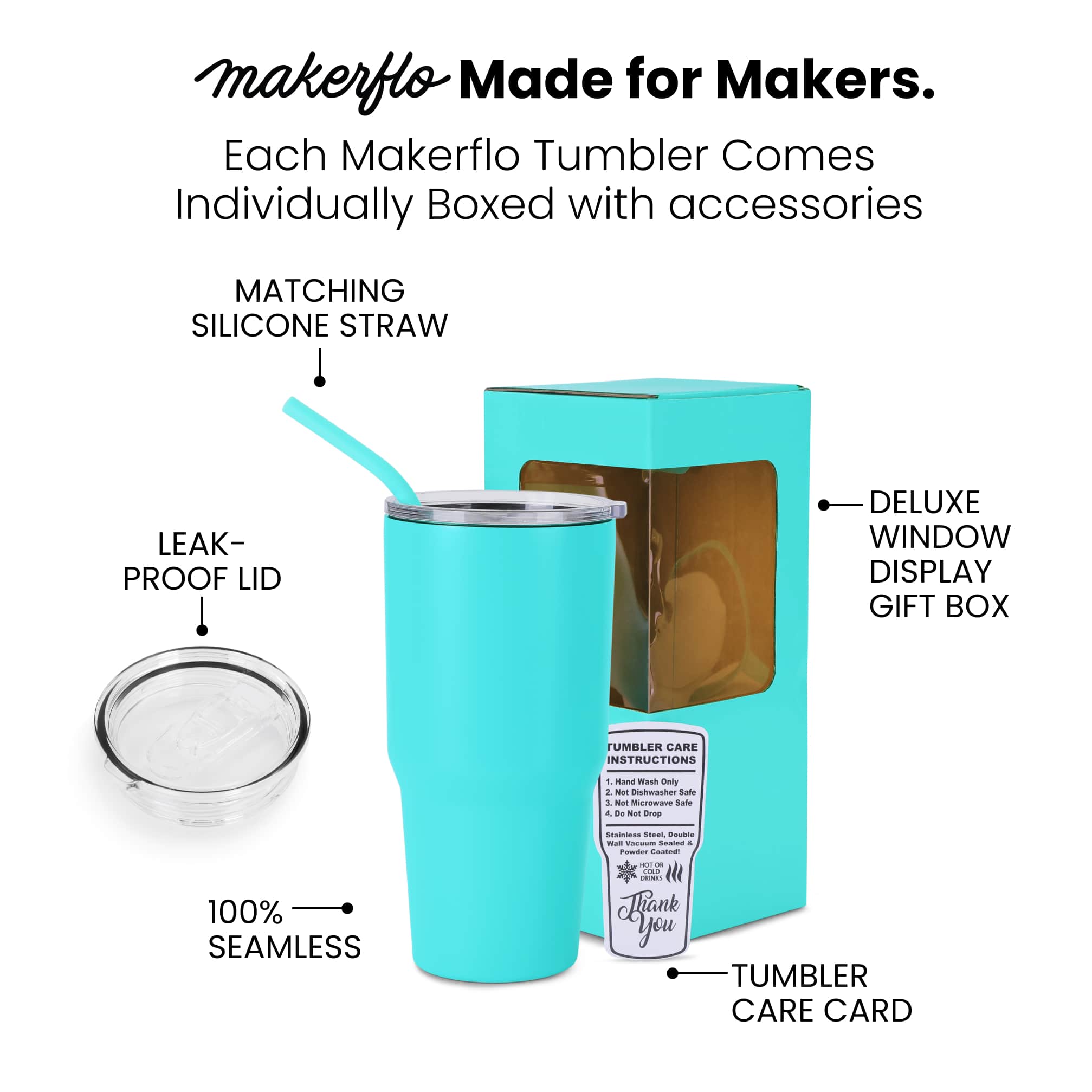 Two matching handles for tumblers by MakerFlo in vibrant colors