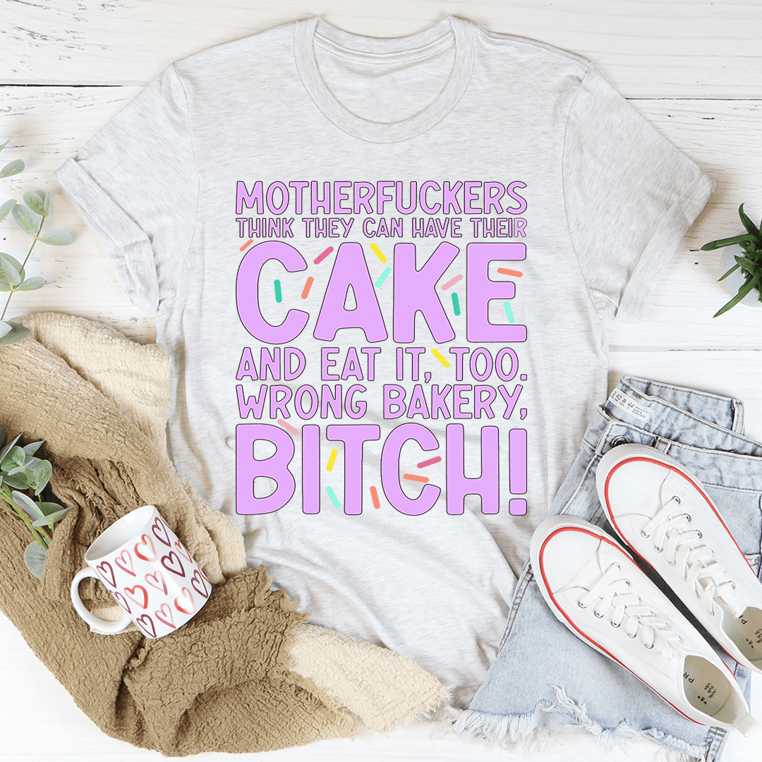 Lifestyle shot of Have Your Cake And Wear It Too Unisex Tee worn casually
