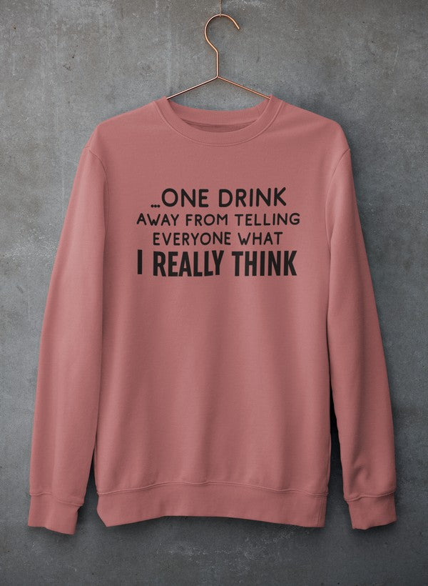 Side view showcasing the adjustable cuffs of the 'What I Really Think' Sweatshirt