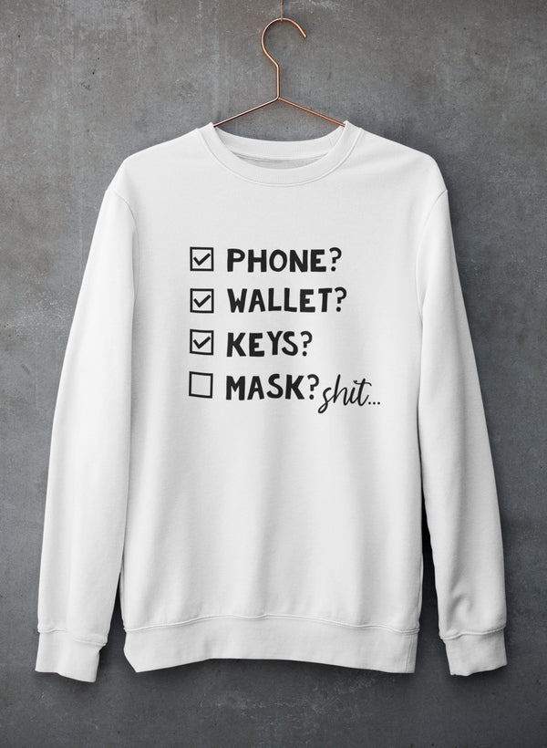 Close-up detail of the fabric on Phone Wallet Keys Mask Sweatshirt