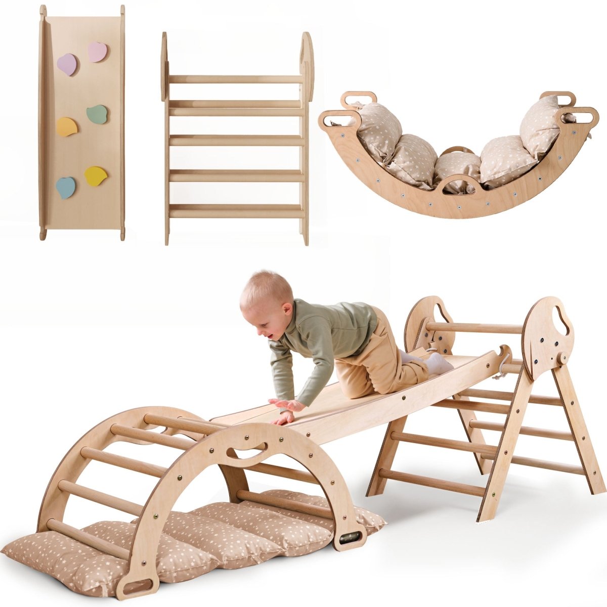 Interactive play with Arch from 4-in-1 Montessori Climbing Set