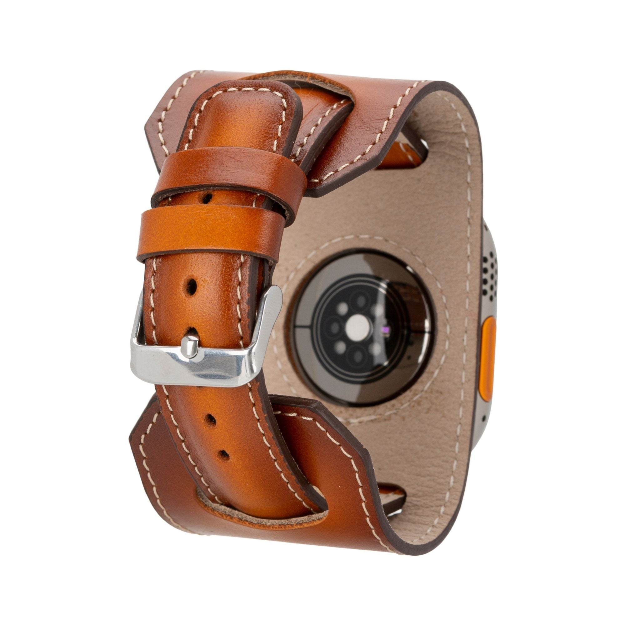 Front view of Luxury Moorcroft Cuff Leather Band for Apple Watch by TORONATA