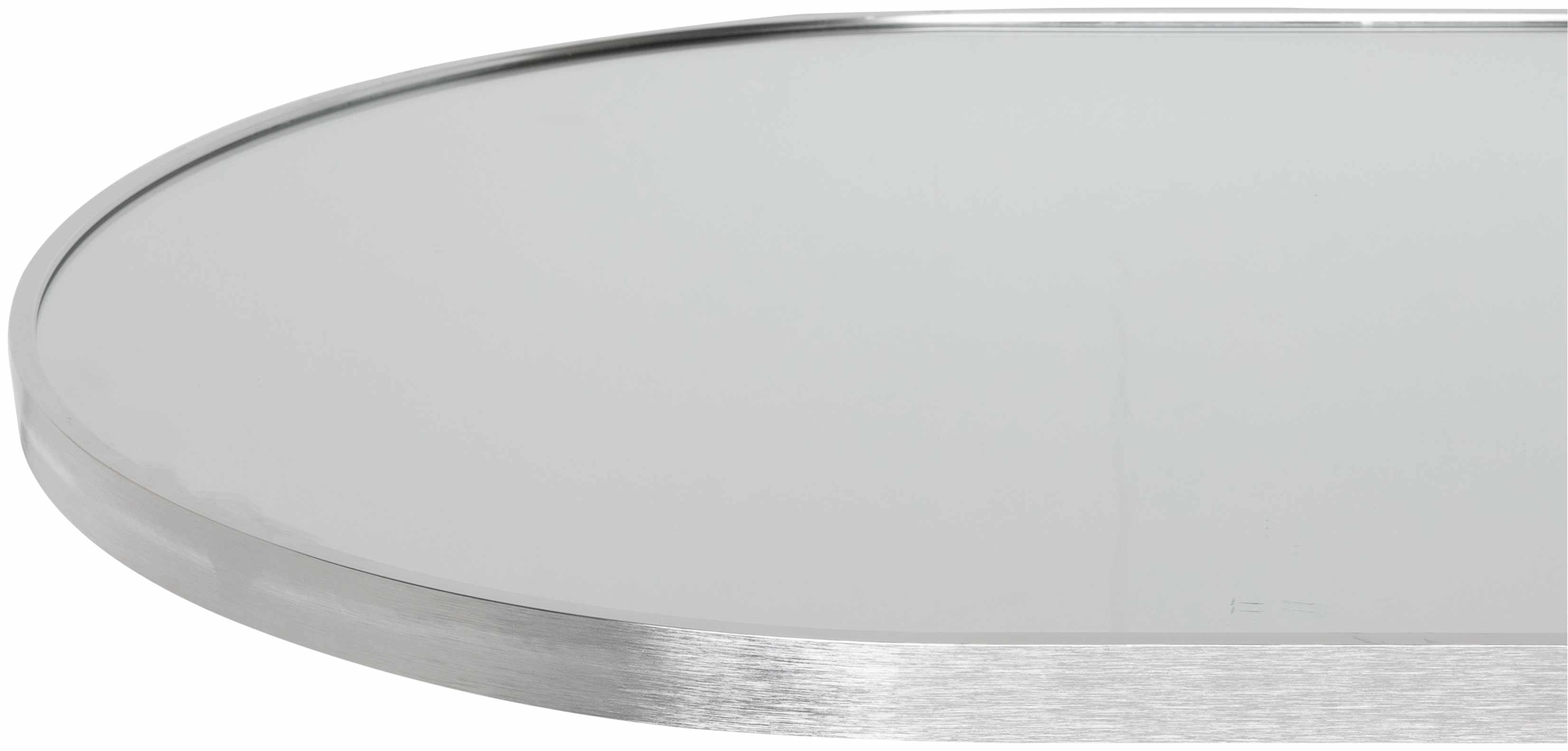 Elegant Silver Gray Carved Mirror displayed in a modern living room