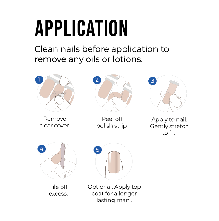 Close-up of Rose Gold Stripe Nail Polish Wraps on manicured nails