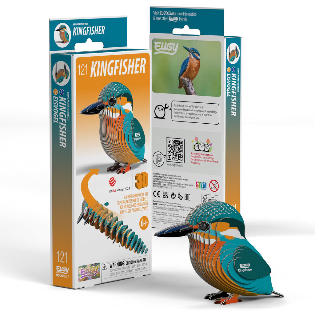 Detailed view of Eco-Friendly Kingfisher 3D Puzzle by Eugy