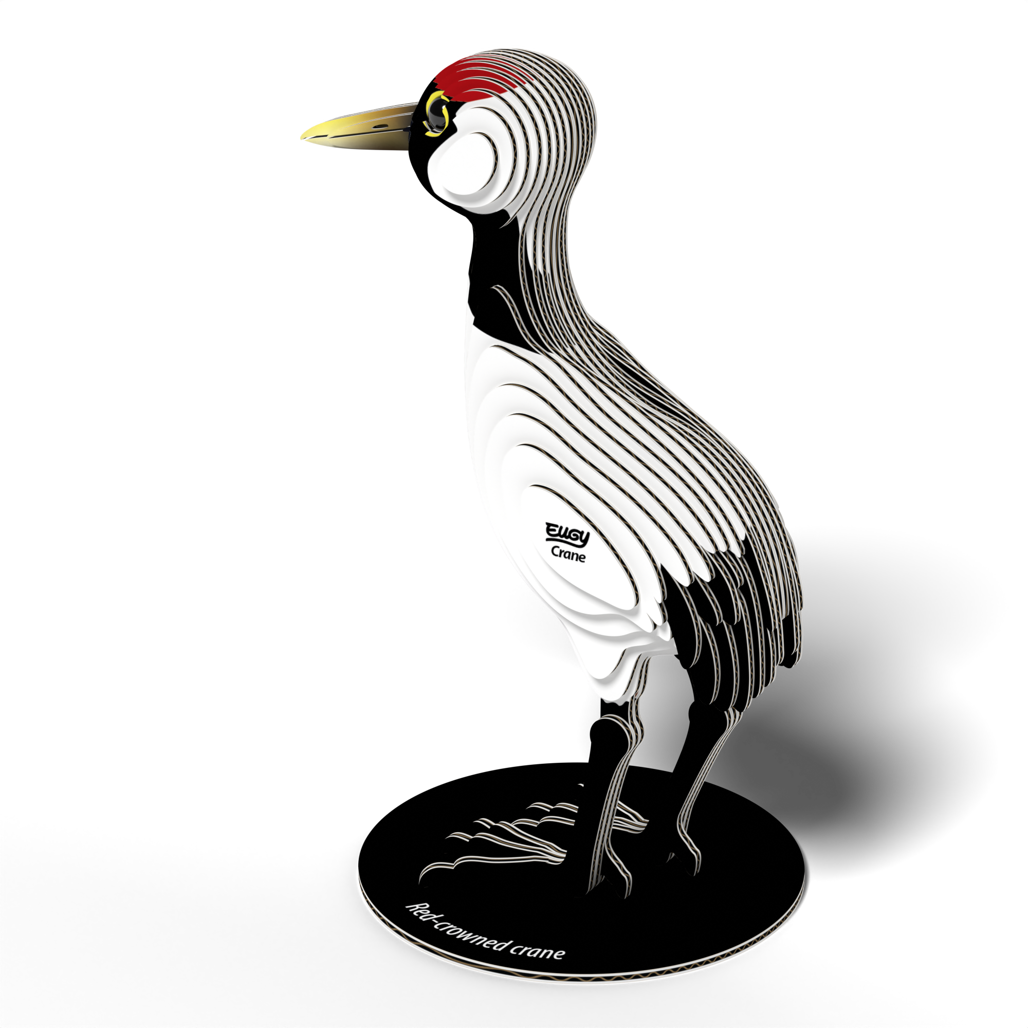 Front view of Eco-Friendly EUGY Crane 3D Puzzle by Eugy