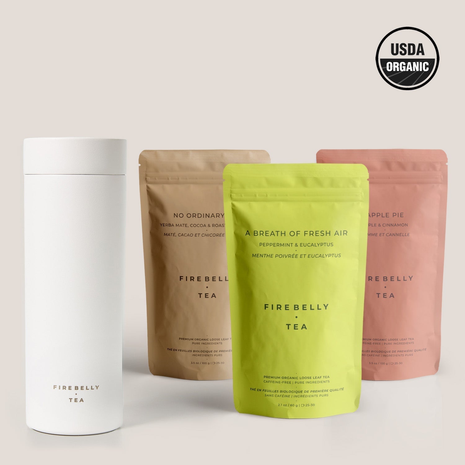 Close-up of the infusion mug design by Firebelly Tea