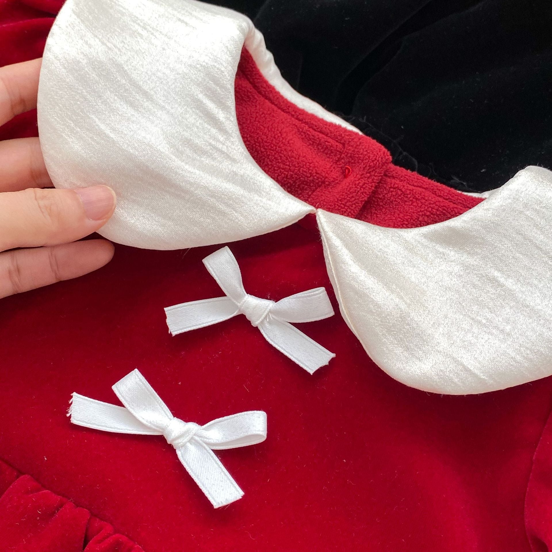 Autumn and Winter Arrival Baby Girls Long Sleeves Peter Pan Collar Cozy Dress