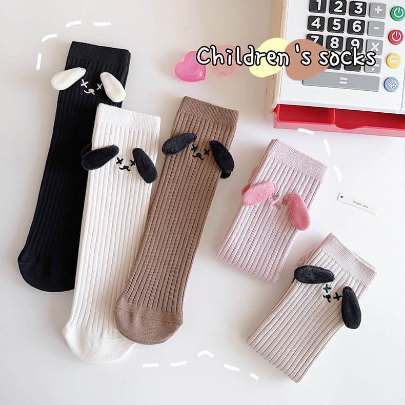 Baby Girls Kids Mommy And Me Dog-Ears Design Comfortable Knee-High Socks