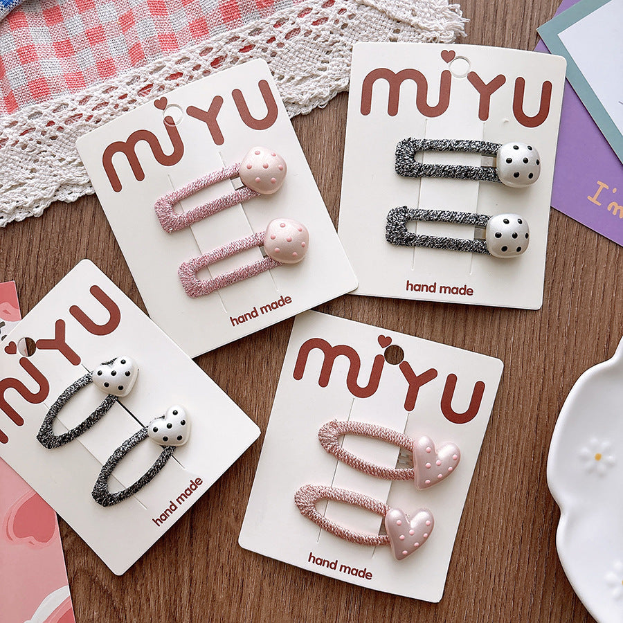 Collection of 2 Dots Decorated Hollow-out Hair Clips