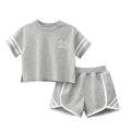 Baby Striped Sleeves Design T-Shirt Combo Shorts Sport Pieces Sets