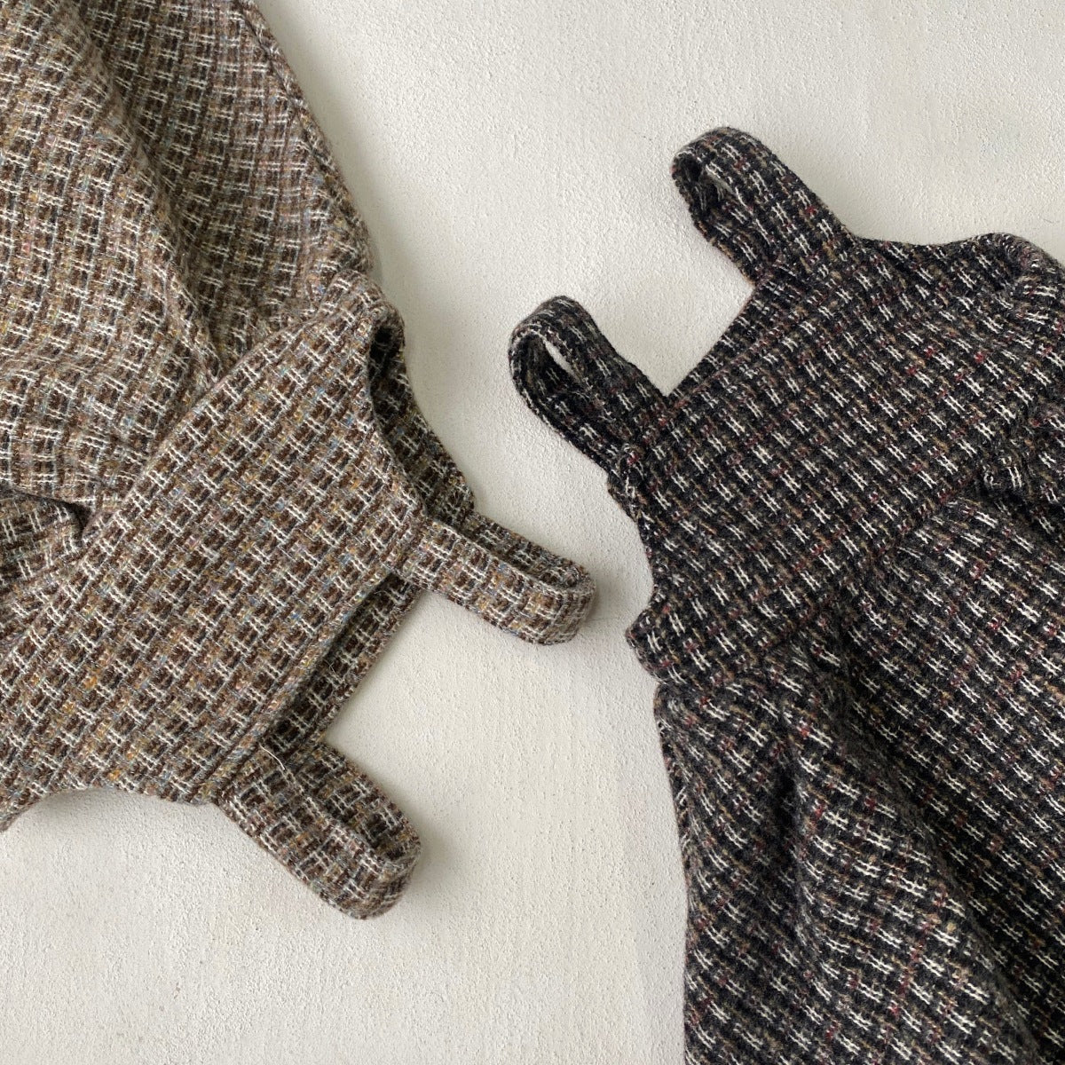 Autumn and Spring Arrival Baby Kids Girls Vintage Plaid Pattern Sleeveless Dress