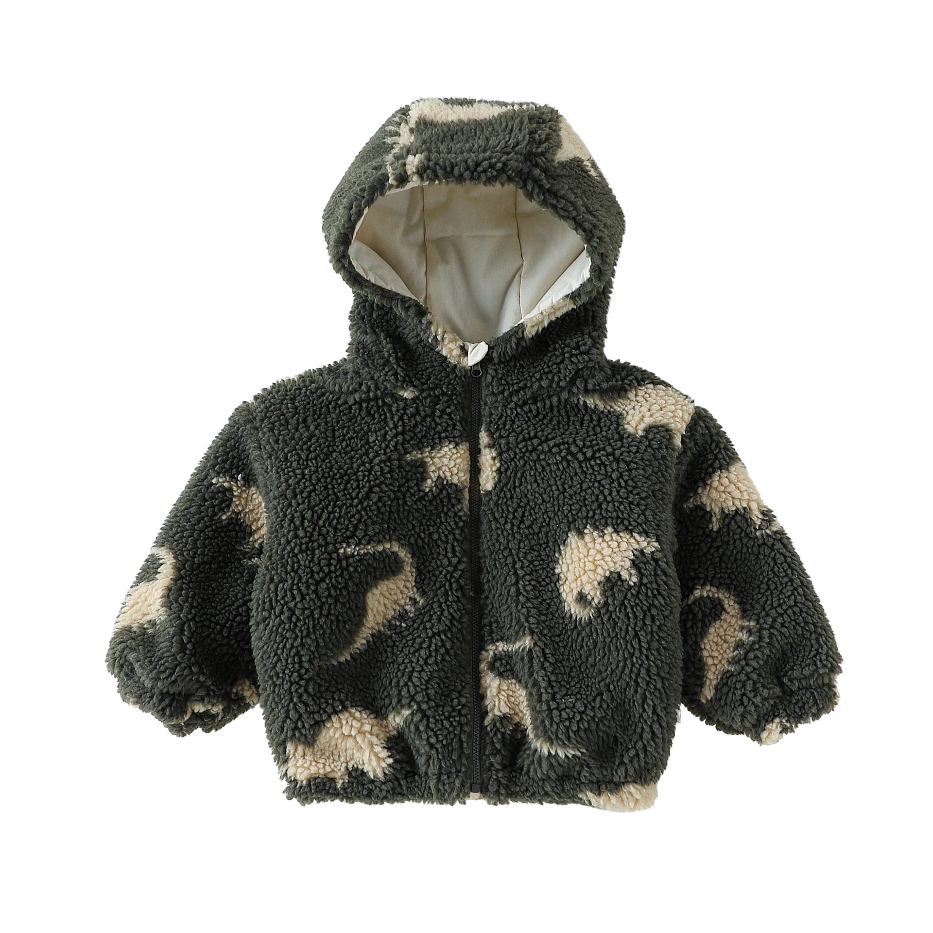 Autumn and Winter Arrival Baby Kids Unisex Long Sleeves Fleece Hooded Coat