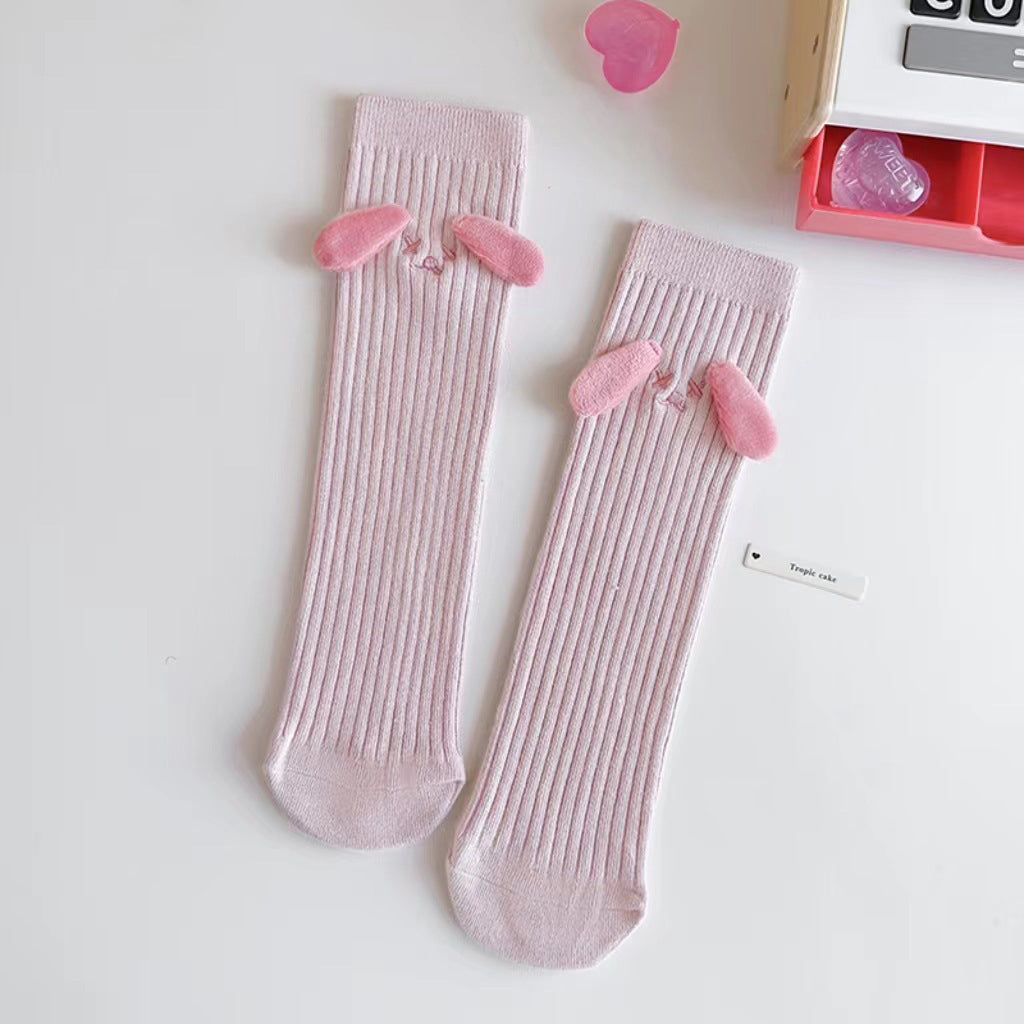 Baby Girls Kids Mommy And Me Dog-Ears Design Comfortable Knee-High Socks