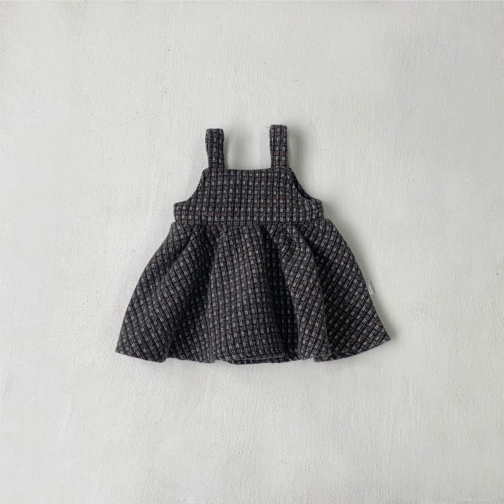 Autumn and Spring Arrival Baby Kids Girls Vintage Plaid Pattern Sleeveless Dress