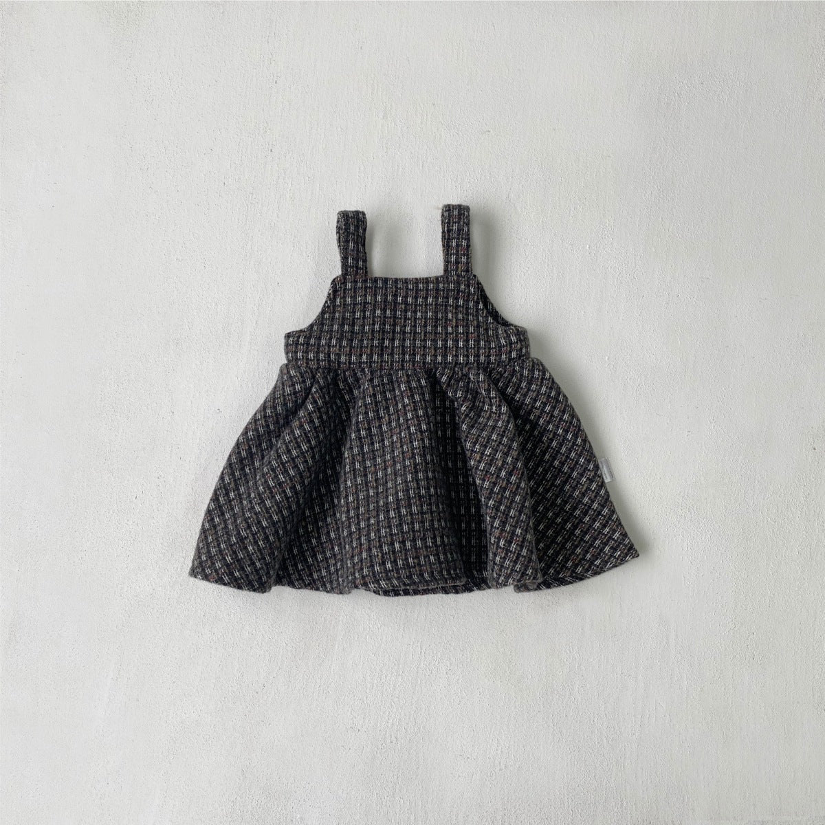 Autumn and Spring Arrival Baby Kids Girls Vintage Plaid Pattern Sleeveless Dress