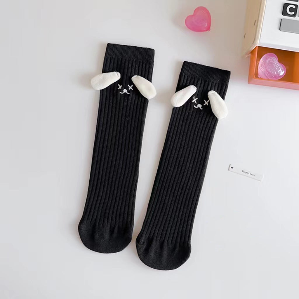 Baby Girls Kids Mommy And Me Dog-Ears Design Comfortable Knee-High Socks
