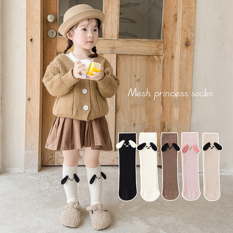 Baby Girls Kids Mommy And Me Dog-Ears Design Comfortable Knee-High Socks