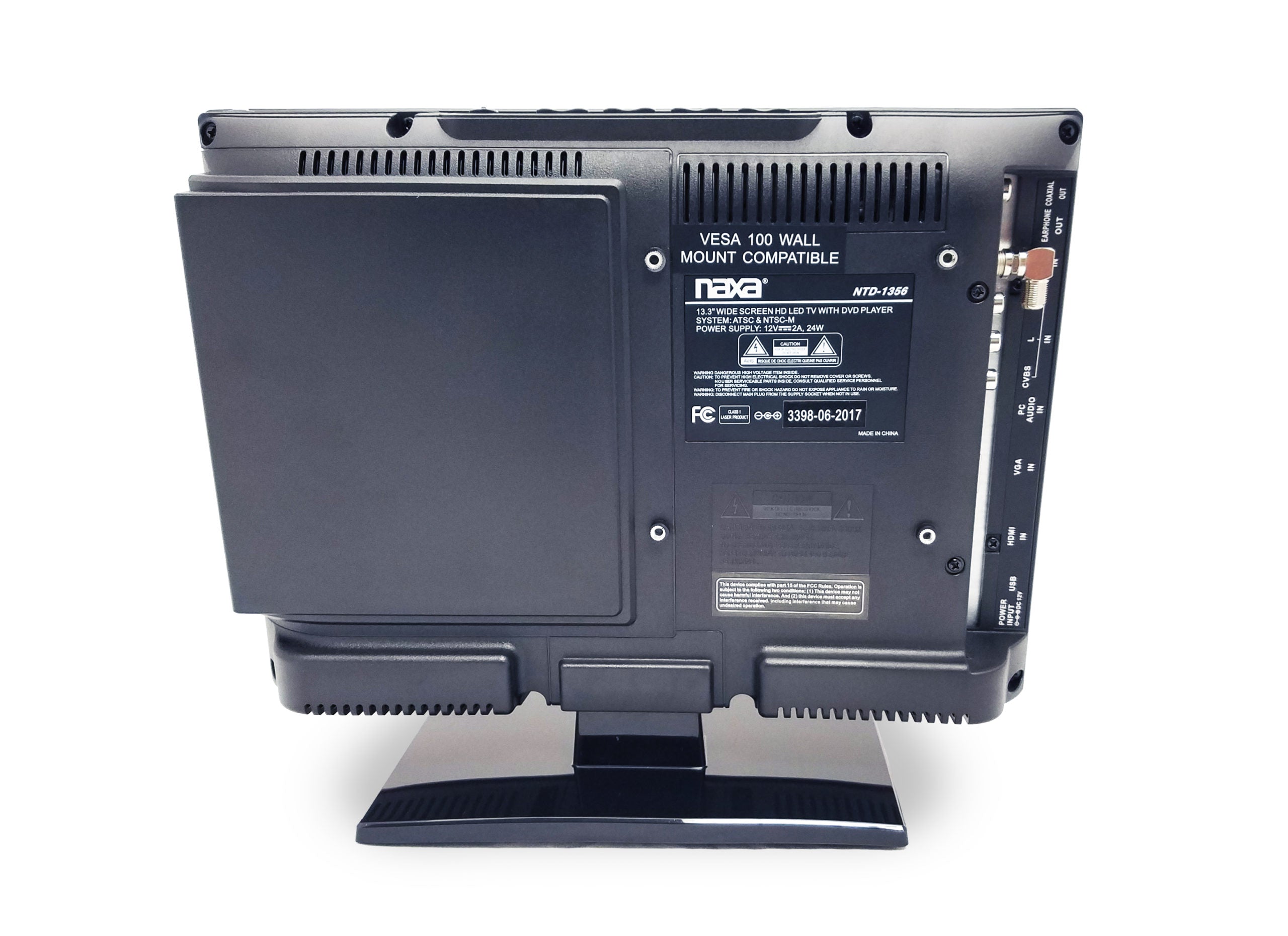 Side view of Naxa 13.3 Inch LED HDTV with vibrant display