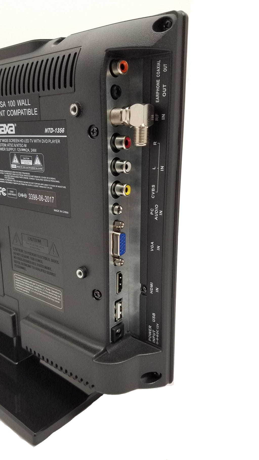 Naxa 13.3 Inch LED HDTV with DVD player in camping setup