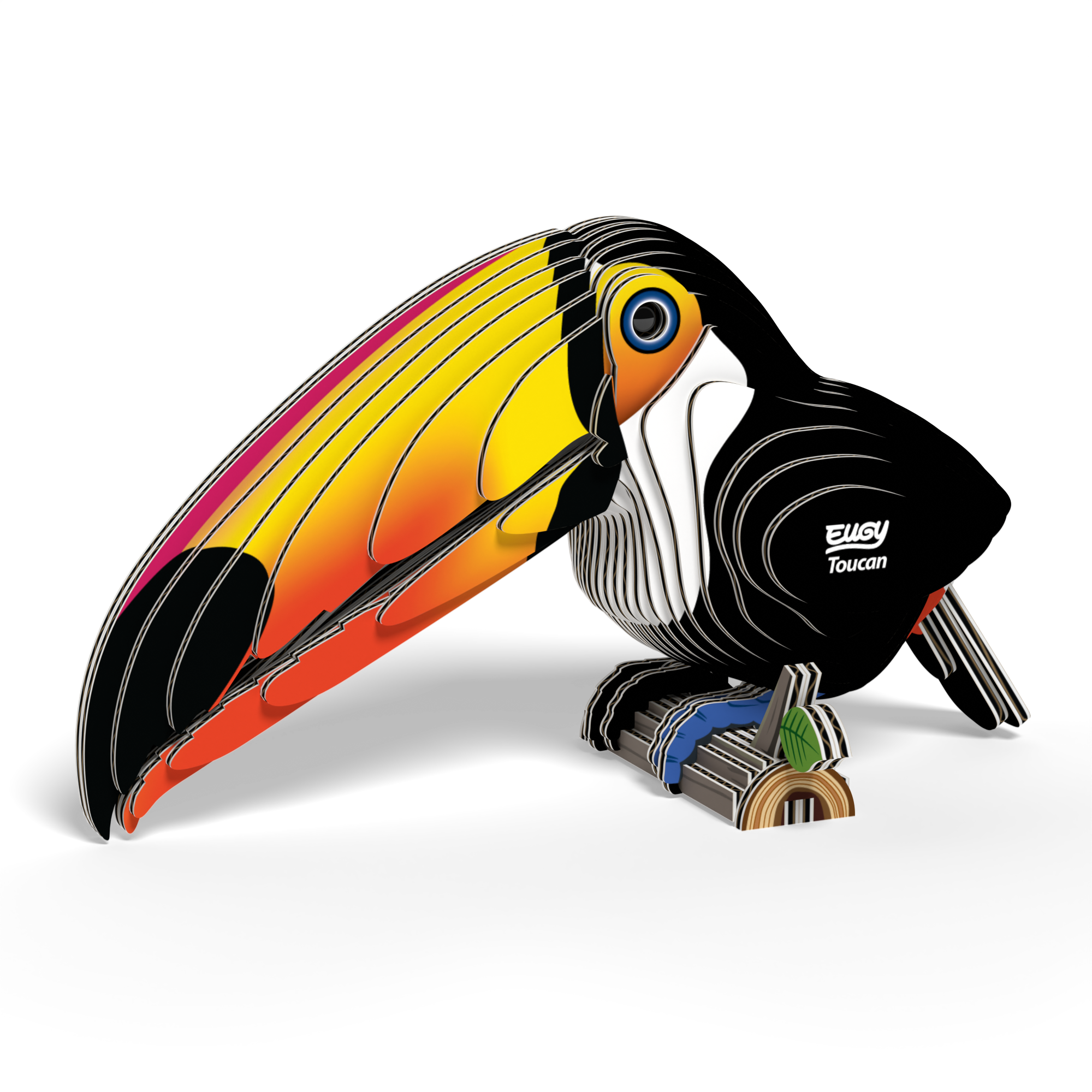 EUGY Toucan 3D Puzzle in a child's hands during assembly