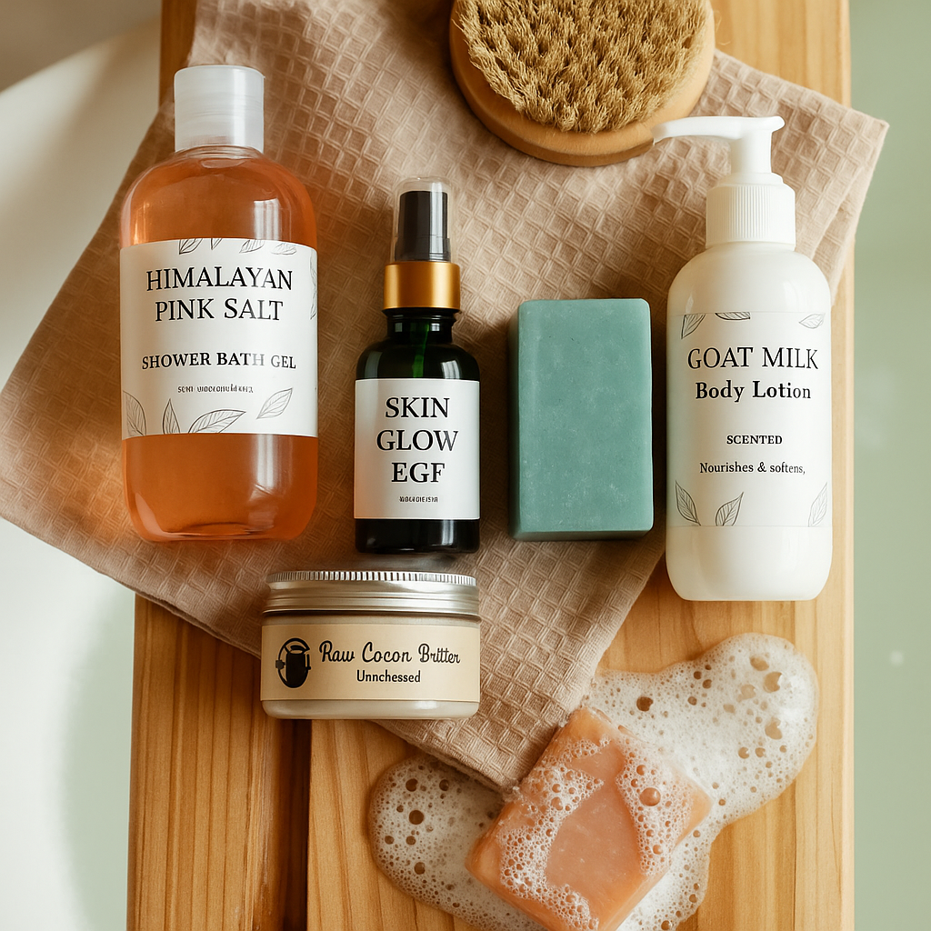 Complete Nature's Glow 5-Piece Beauty Bundle displayed elegantly