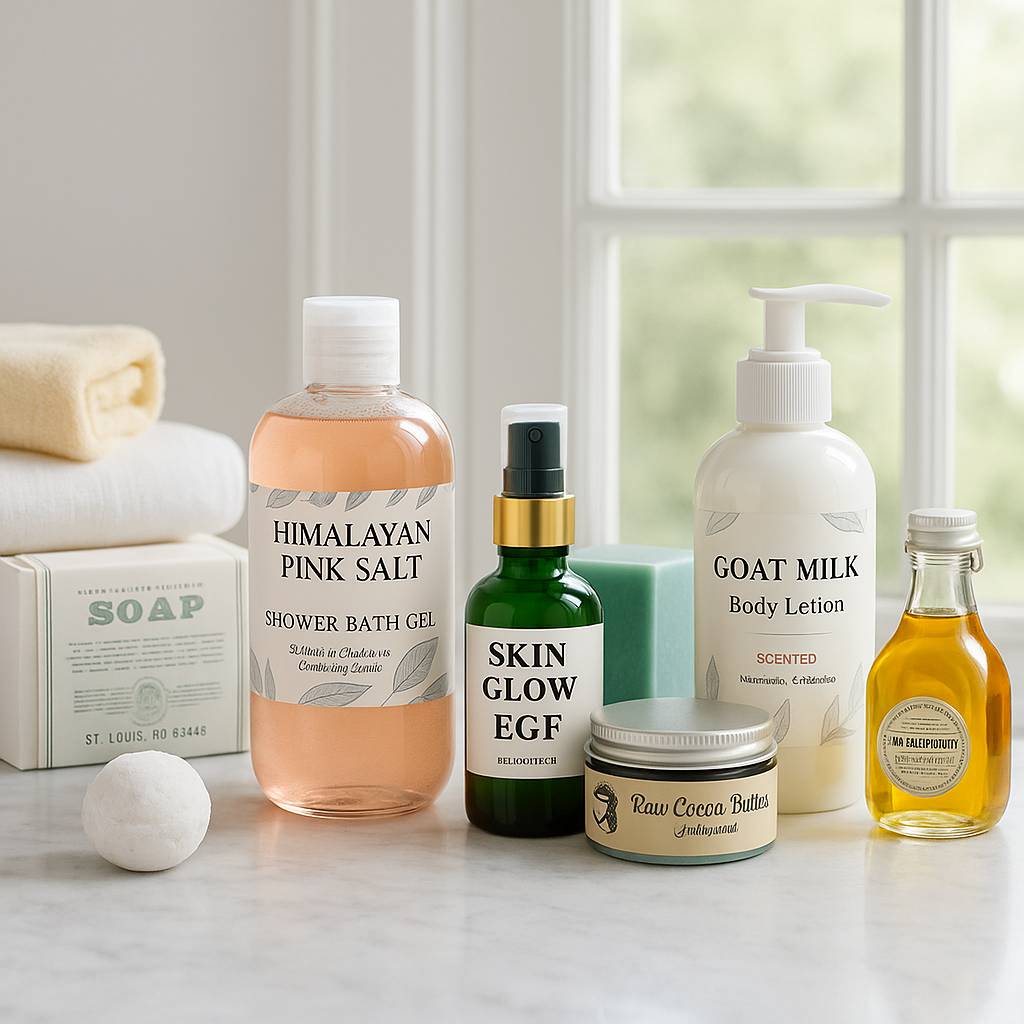 Front view of Nature's Glow 5-Piece Beauty Bundle by Nature Skin Shop